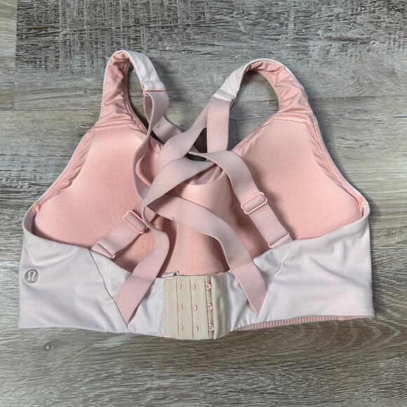 Lululemon Enlite Bra High Support Pink Crossback Sports Bra 34C Wireless - Picture 2 of 4